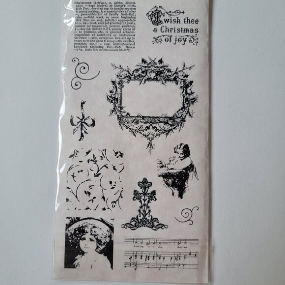 Yuletide Elements clear stamps by Clearly Impressed -Stampington & Company, new - Picture 3 of 9